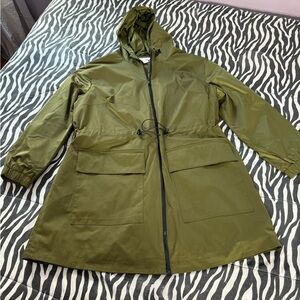 Olive Green Hooded Parka Jacket by Ava & Viv Sise 1X NWOT